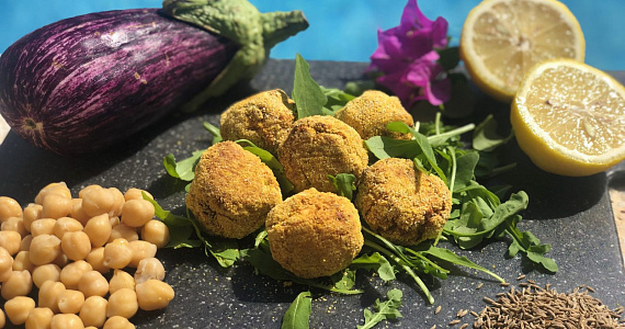 Котлетки из баклажанов и нута