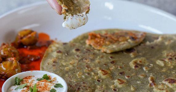 Паратха со шпинатом (лепёшки со шпинатом)