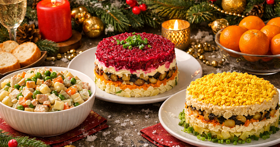 Три главных новогодних салата в веганском исполнении