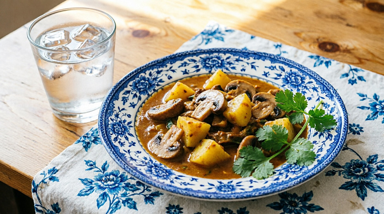 Карри с грибами и картофелем