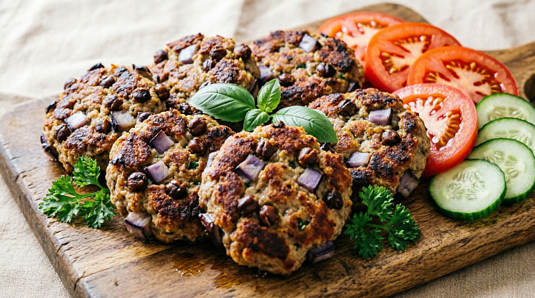 Котлетки из баклажанов и нута