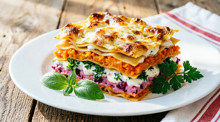Разноцветная лазанья 