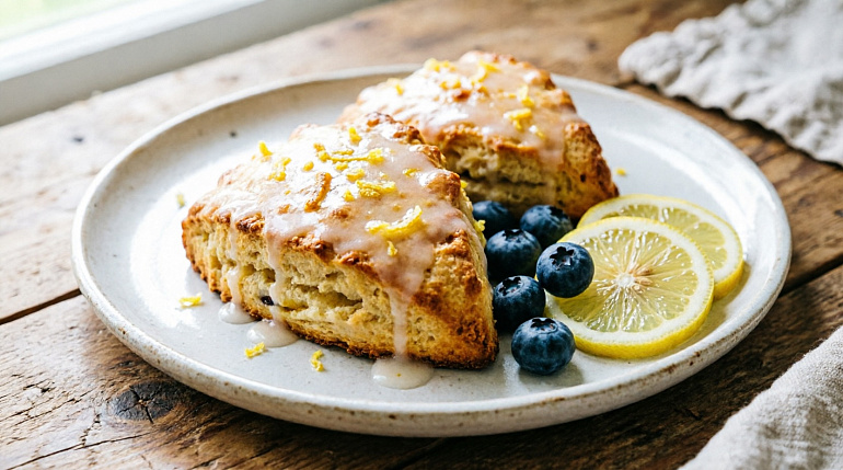Веганские лимонные сконы с маком